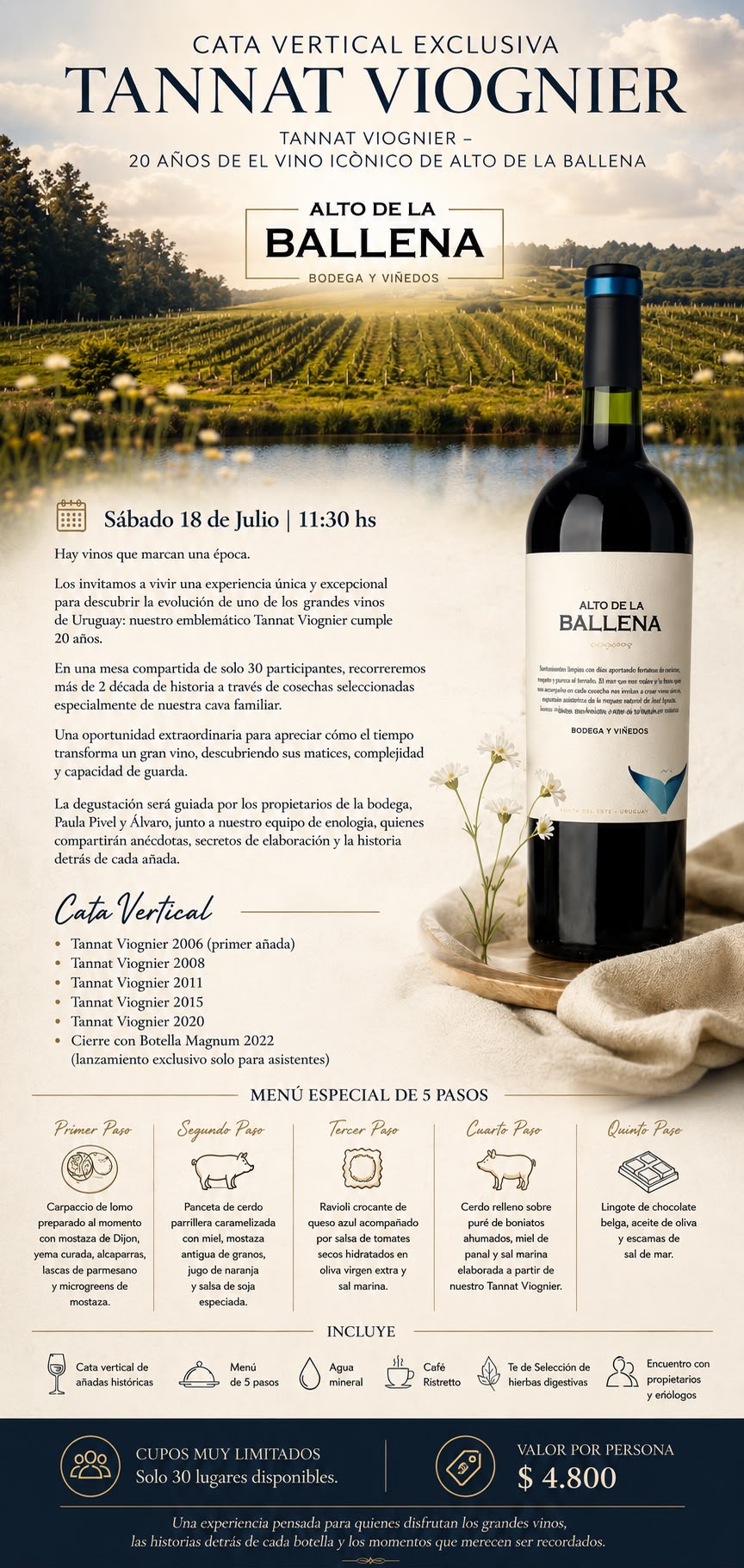 BODEGA ALTO DE LA BALLENA -  20 AÑOS DE EL VINO ICONICO DE ALTO DE LA BALLENA
