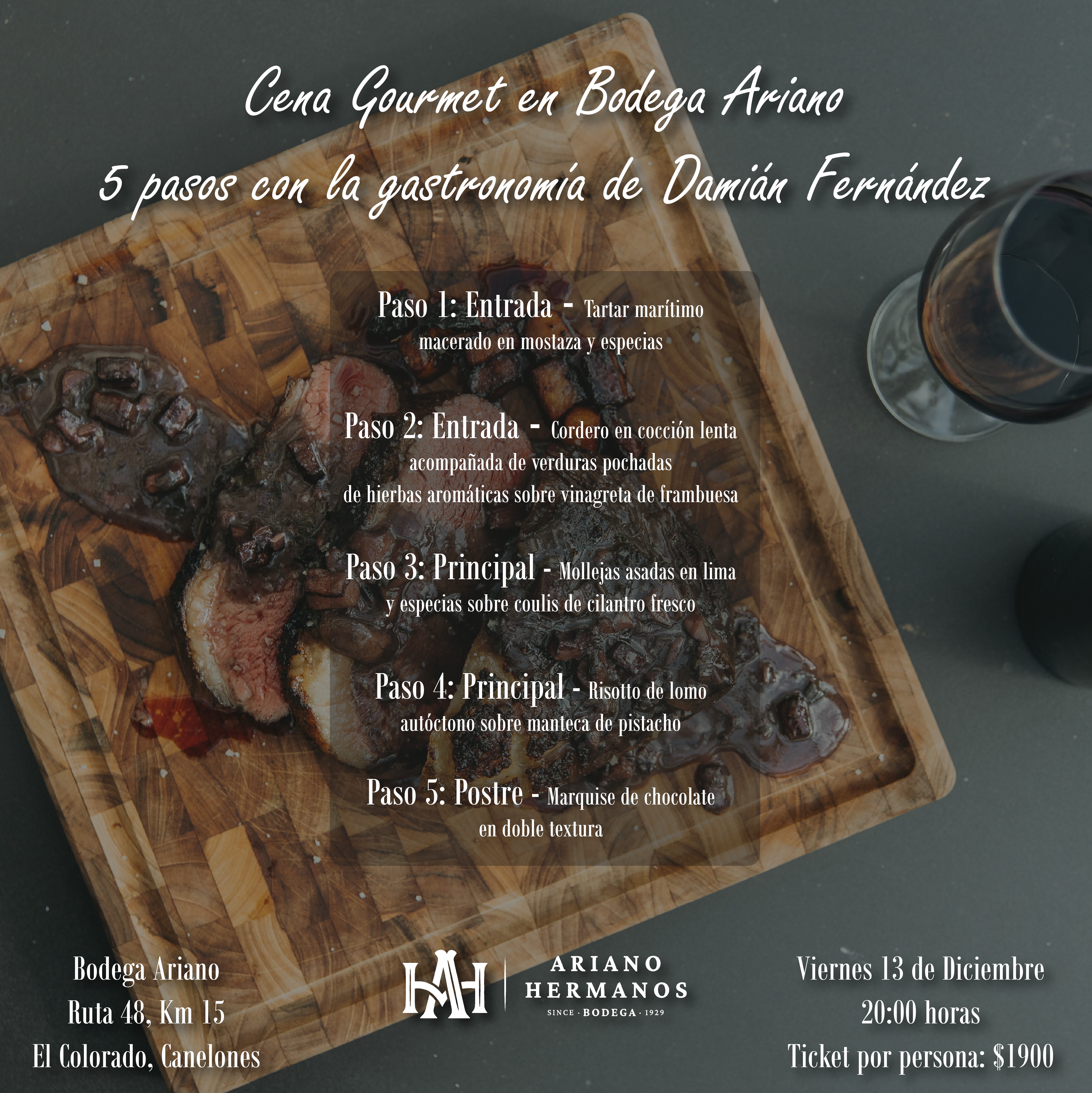 BODEGA ARIANO: CENA GOURMET
