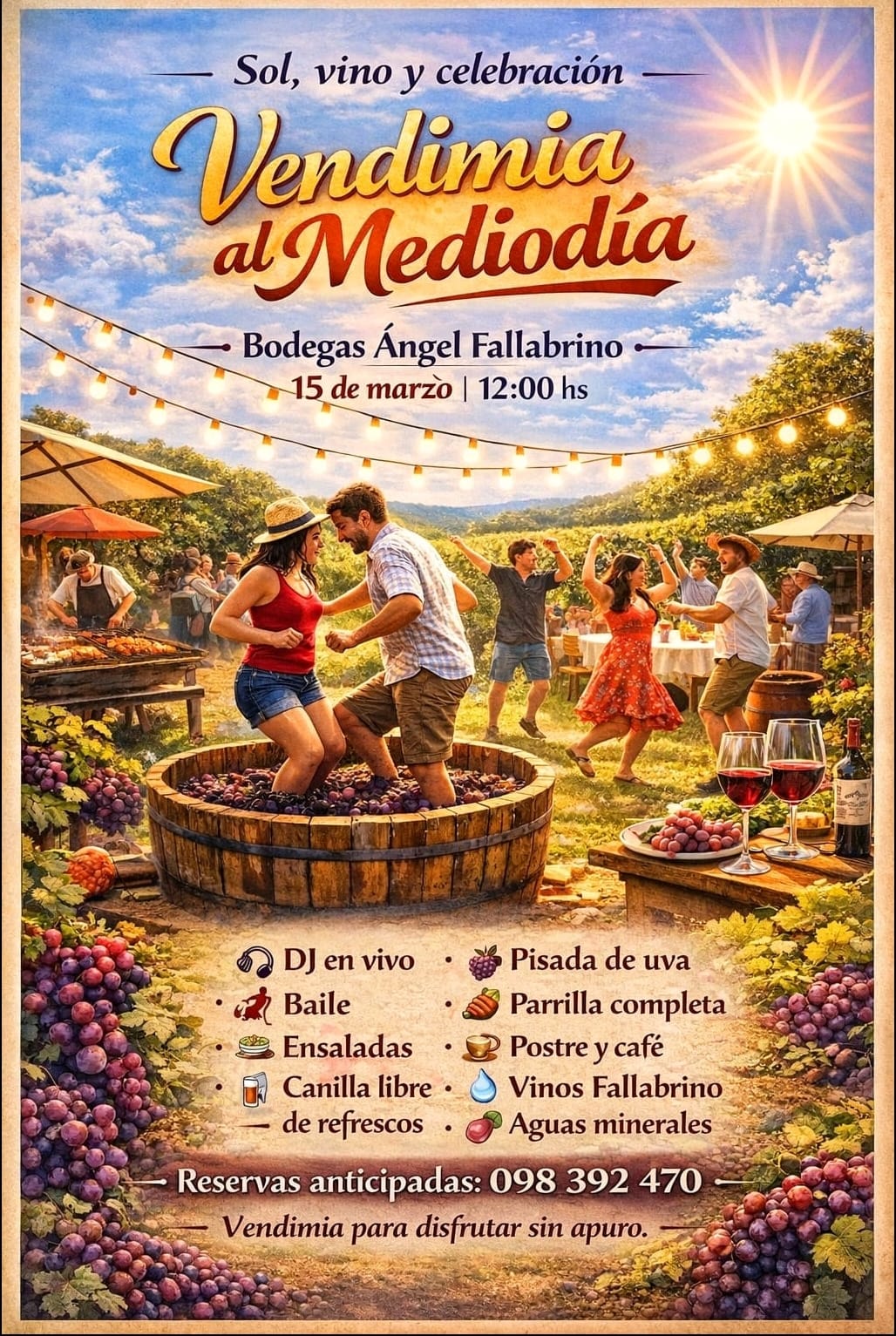 BODEGA ANGEL FALLABRINO: VENDIMIA AL MEDIODÍA