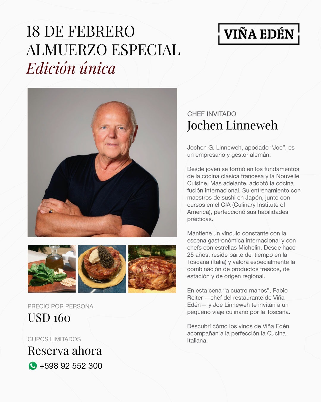 BODEGA VIÑA EDEN: ALMUERZO ESPECIAL