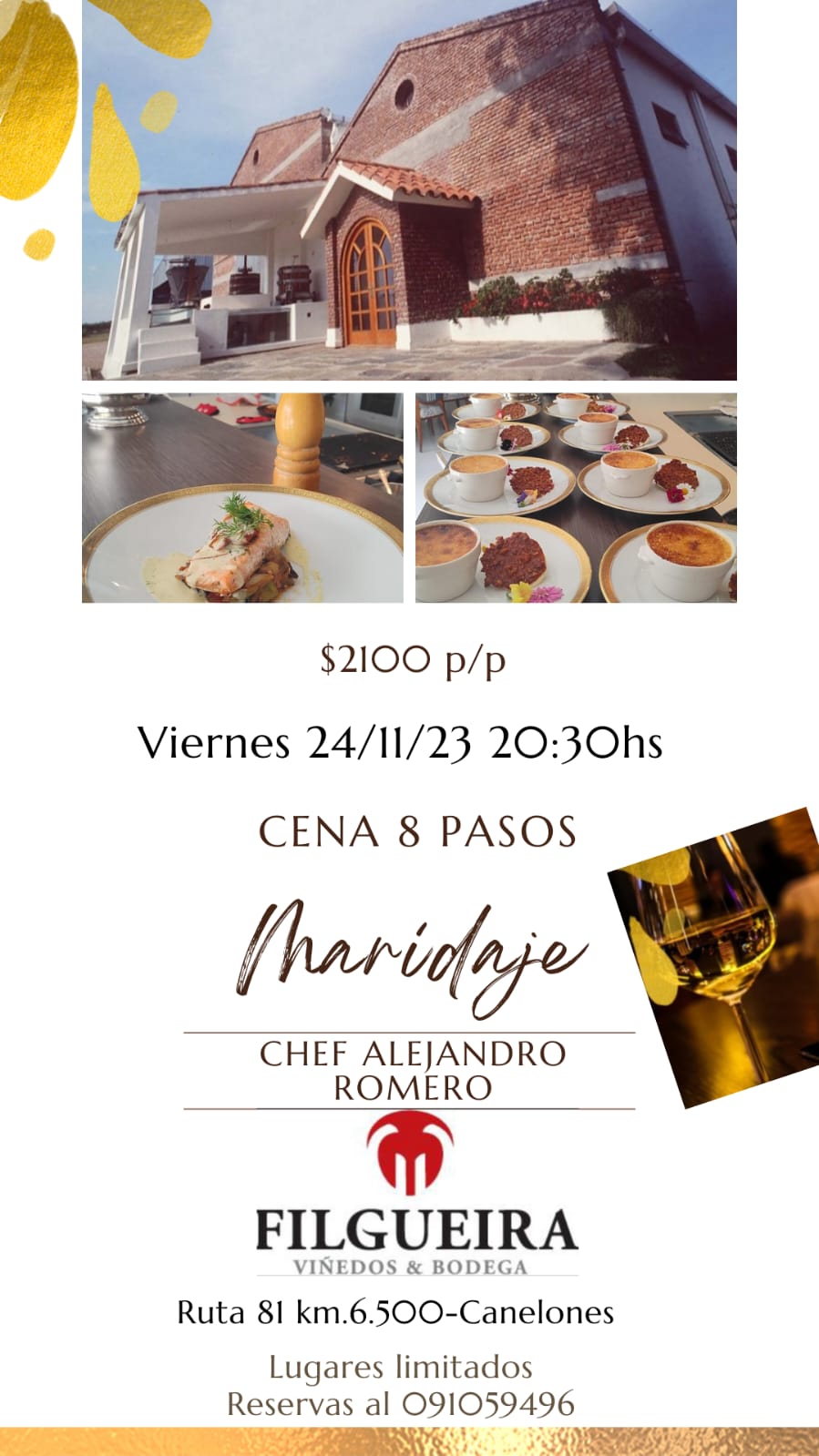 BODEGA FILGUEIRA: CENA MARIDAJE 8 PASOS