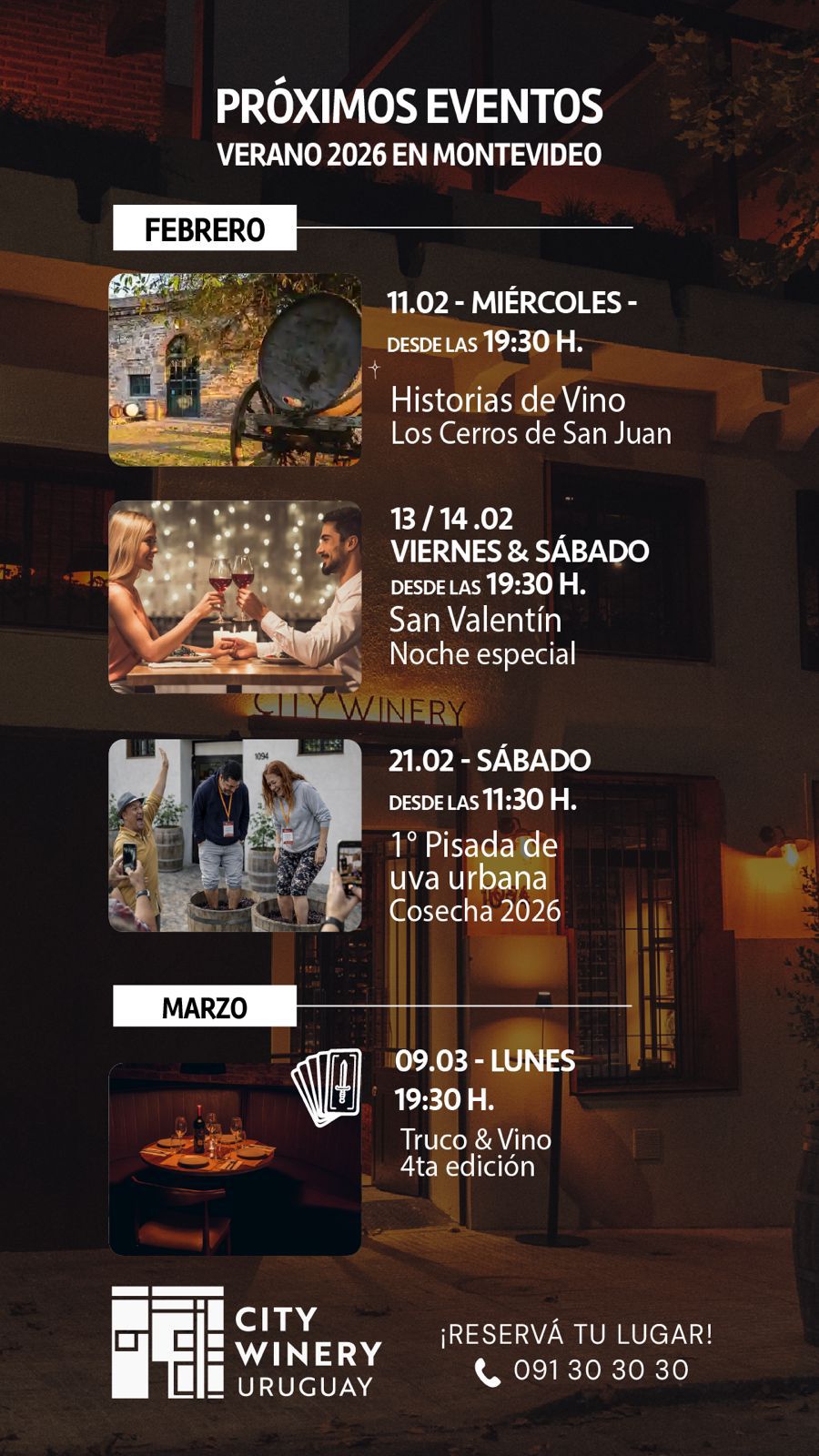 CITY WINERY URUGUAY: VERANO 2026 EN MONTEVIDEO