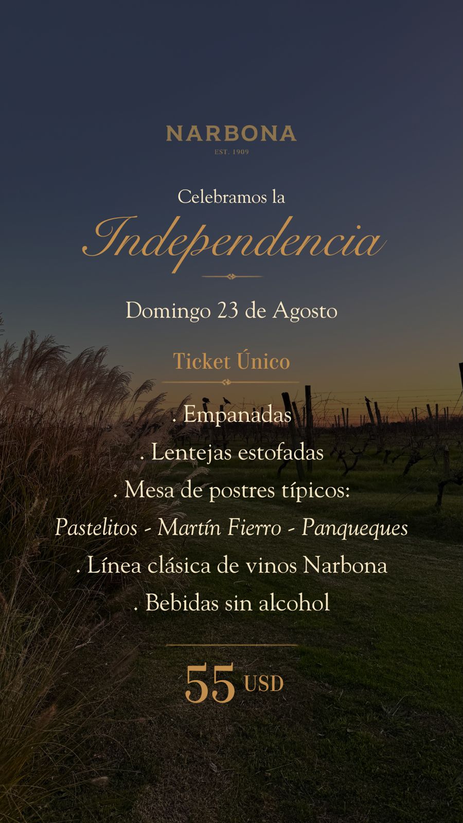 BODEGA NARBONA  - CELEBRAMOS LA INDEPENDENCIA
