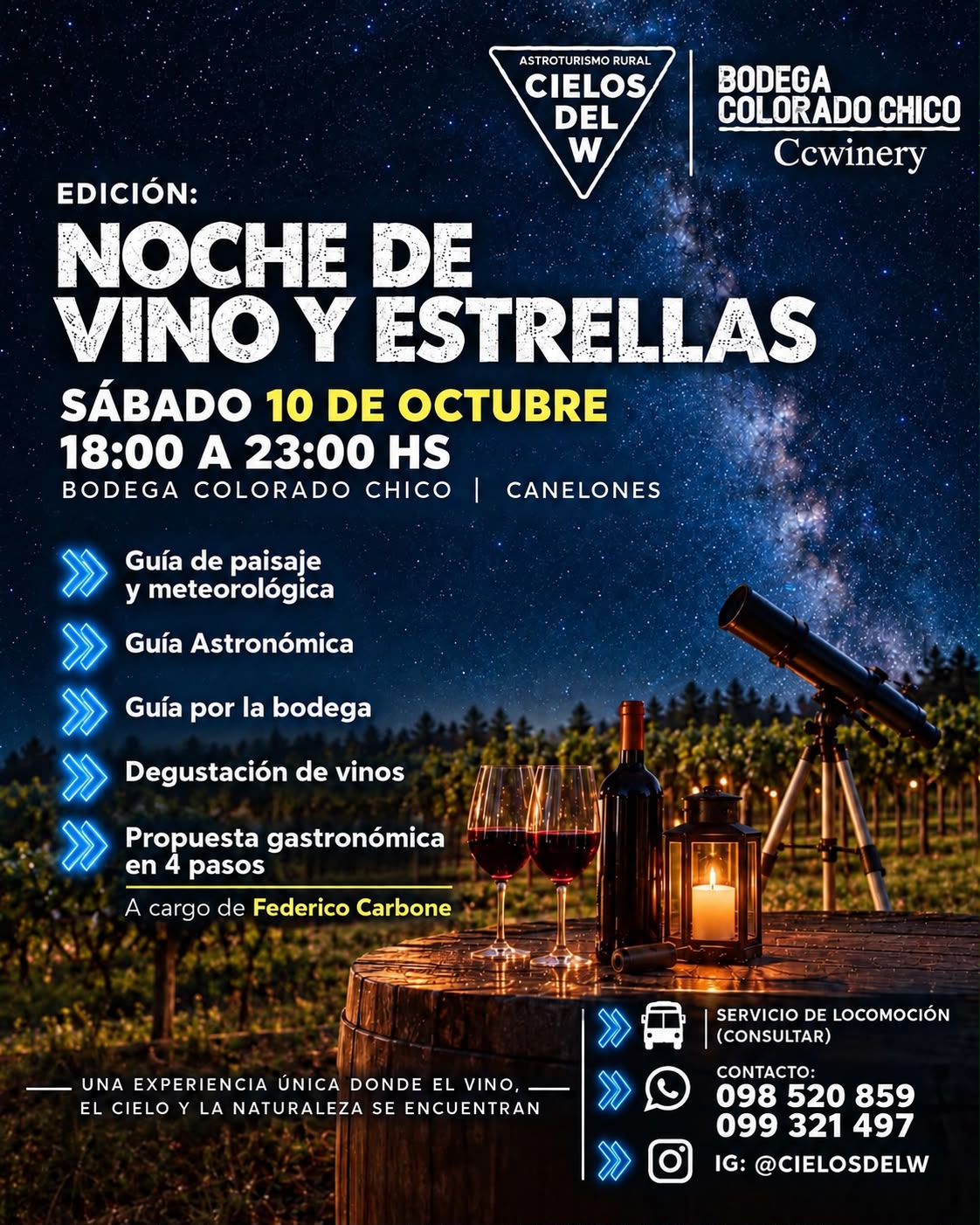 BODEGA COLORADO CHICO - NOCHE DE VINO Y ESTRELLAS