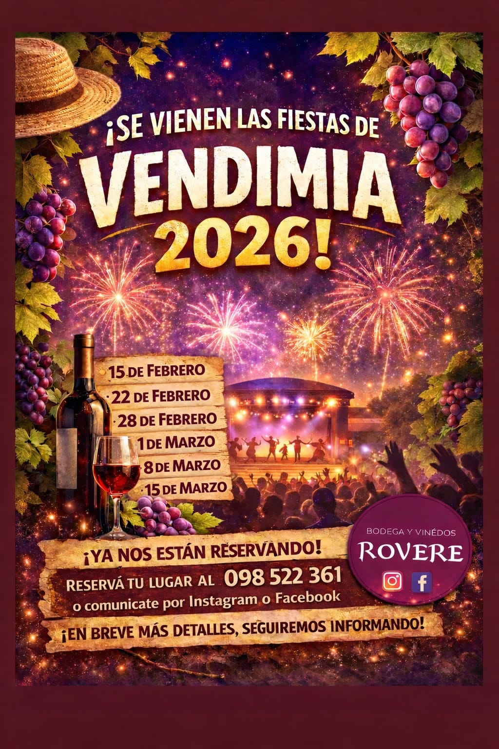 BODEGA ROVERE: FIESTAS DE VENDIMIA 2026