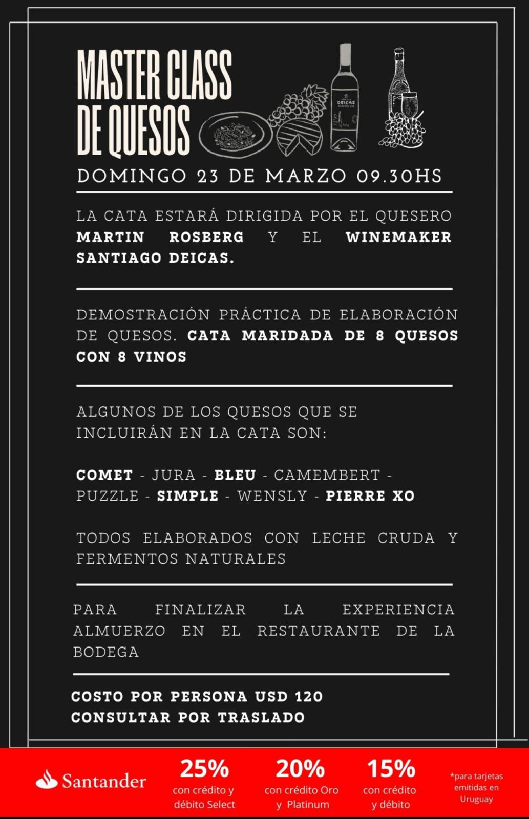 BODEGA FAMILIA DEICAS: MASTER CLASS DE QUESOS